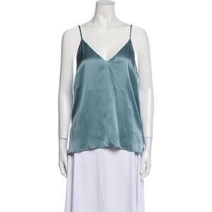 Anine Bing Gwyneth Silk Camisole Top Blue Green - XS